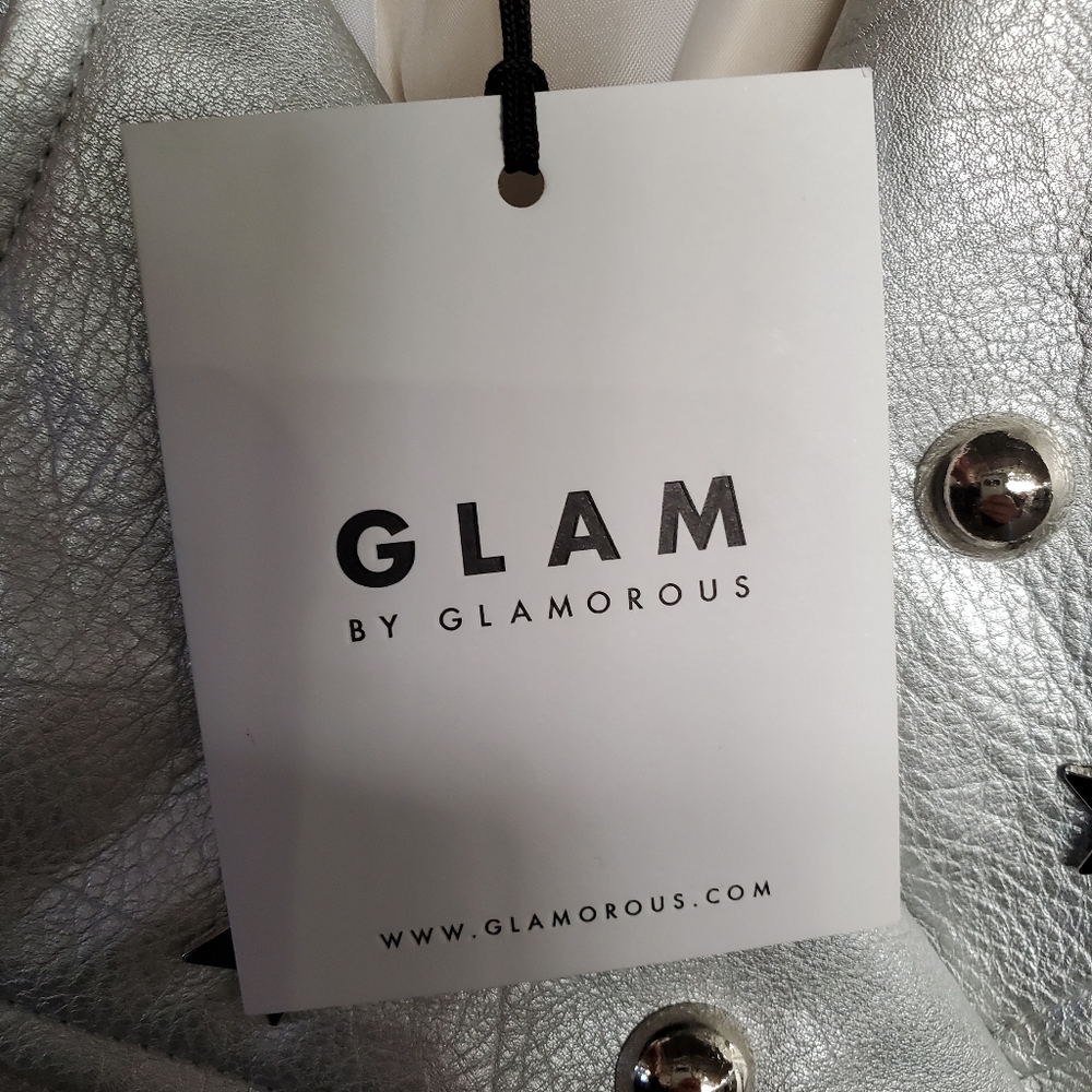 Glam new leather motorcycle style jacket